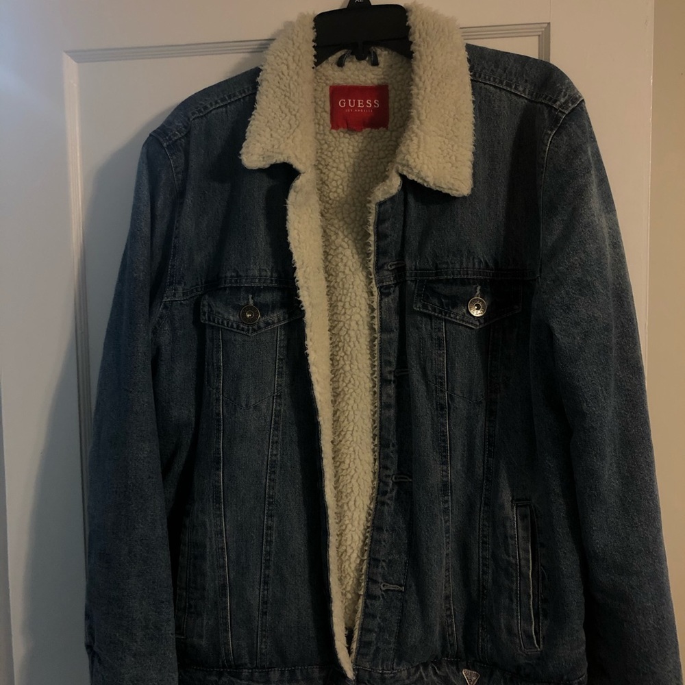 Large Guess Sherpa Denim Jacket